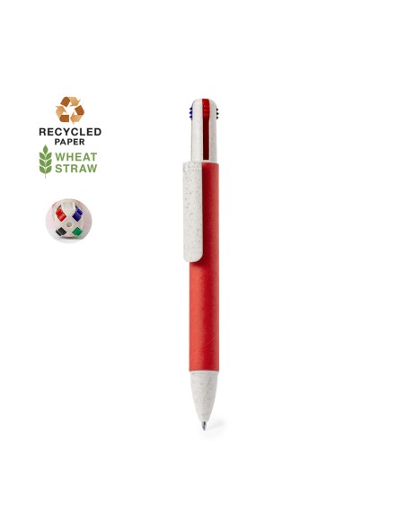 4 in 1 pen with recycled cardboard body - Surtum