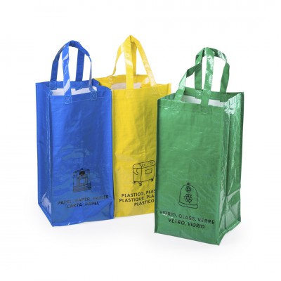 Vueltas y vueltas Fantasía mil millones bolsas personalizadas reciclables verde amarillo y azul