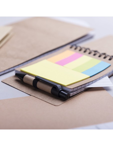 Bloc-notes de poche avec notes autocollantes et mini stylo - Diser