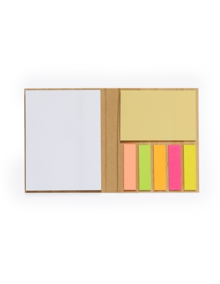 Carnet de notes avec 70 feuilles et notes autocollantes, avec couvertures en bambou - Oresten