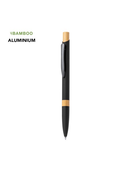Stylo en aluminium caoutchouté et bambou - Lantasker