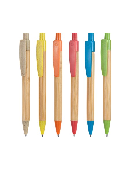Stylo en bambou avec fibre de blé et détails en ABS - Stoa