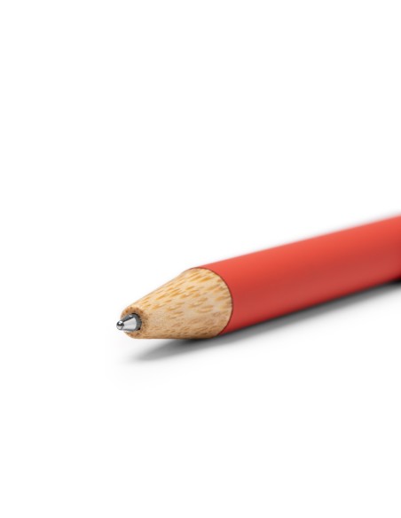Metallic pen with rubber finish and bamboo details - COPLA