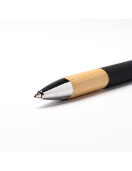 Stylo à bille avec corps en aluminium et grip en bambou - BORUX