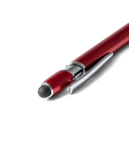 Metal Ballpoint Pen with Bamboo Grip and Touch Stylus - Dekel