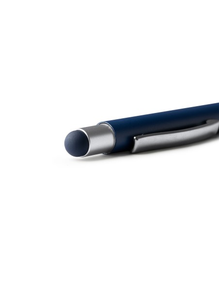 Metal ballpoint pen with bamboo body and touch stylus - Olten