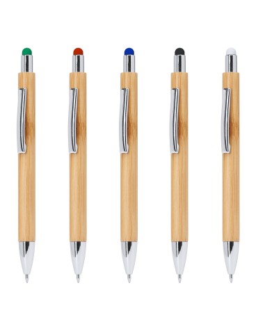 Stylo en bambou avec pointeur tactile... Stylo en bambou avec pointeur tactile...
