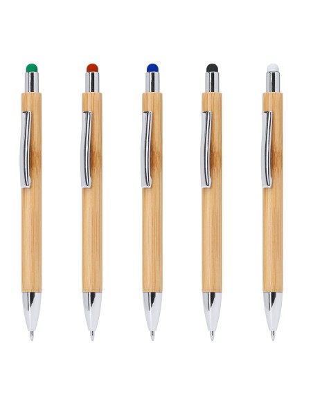 Bamboo pen with colored touch pointer - Pampa