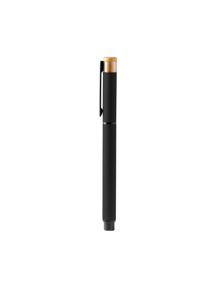 Recycled aluminium rollerball pen with bamboo detail - LINDBERG
