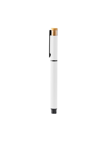 Bolígrafo roller aluminio reciclado y detalle bambú - LINDBERG