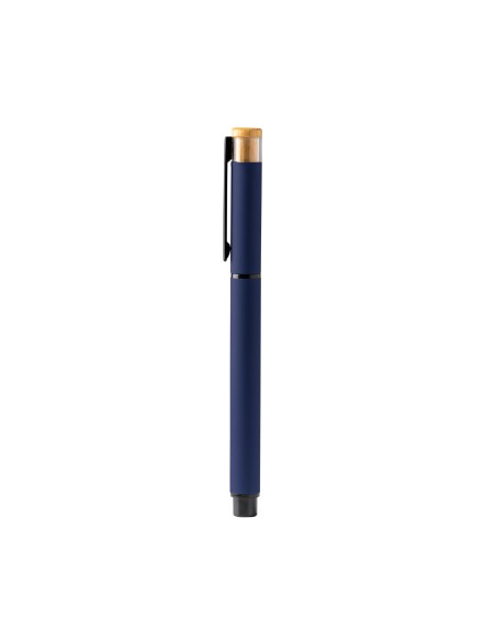 Bolígrafo roller aluminio reciclado y detalle bambú - LINDBERG