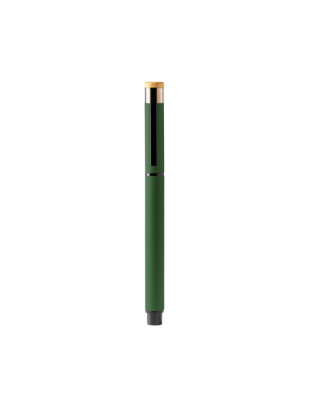 Bolígrafo roller aluminio reciclado y detalle bambú - LINDBERG