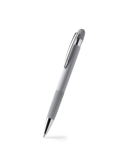 Recycled aluminum ballpoint pen with rubber touch and touch pointer - ENDRIK