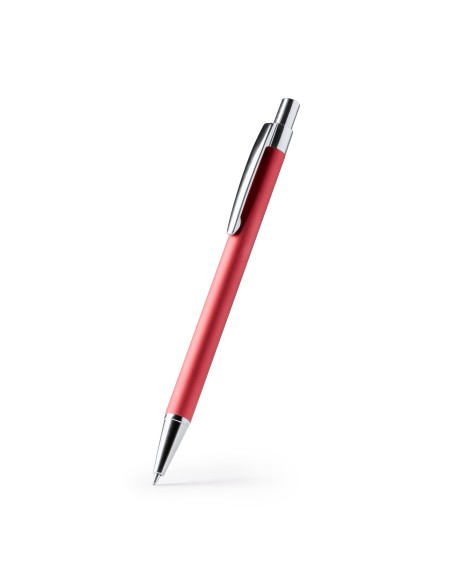 Recycled aluminium ballpoint pen with matte chrome finish - RODAL