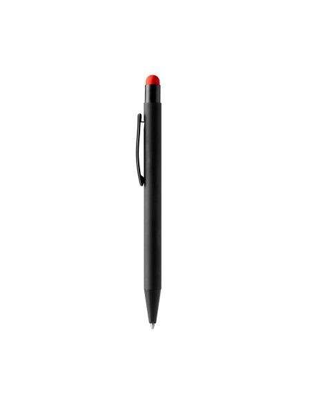 Metal ballpoint pen with rubber finish and touch pointer - ZAGREB