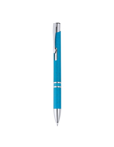 Plastic pen with wheat fiber and silver finishes - HAYEDO