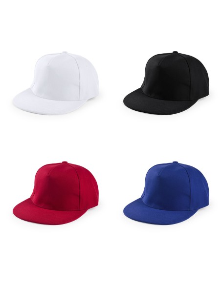 Flat brim cap made of thick cotton and polyester - Lorenz