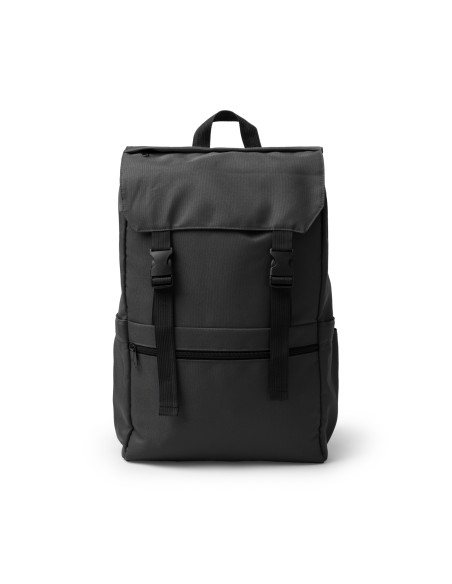 Backpack with flap and adjustable closures Recycled polyester - SOLAP