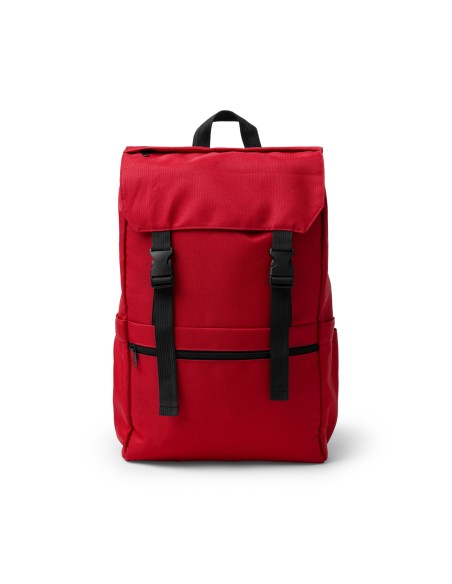 Backpack with flap and adjustable closures Recycled polyester - SOLAP