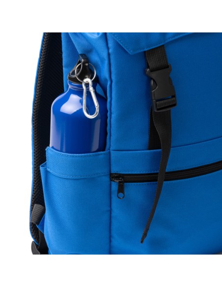 Backpack with flap and adjustable closures Recycled polyester - SOLAP