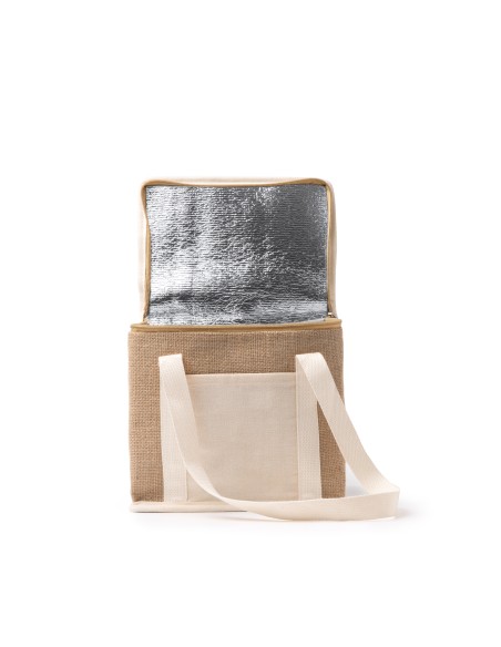Jute cooler bag with thermal insulation interior - FLORIT