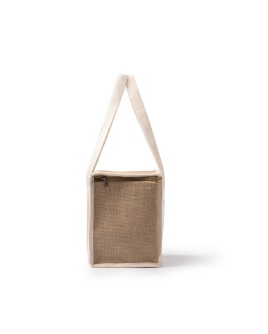 Jute cooler bag with thermal... Jute cooler bag with thermal...