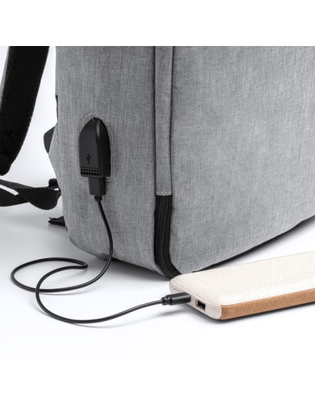 Recycled polyester travel backpack with 13" laptop compartment - VOLPEX