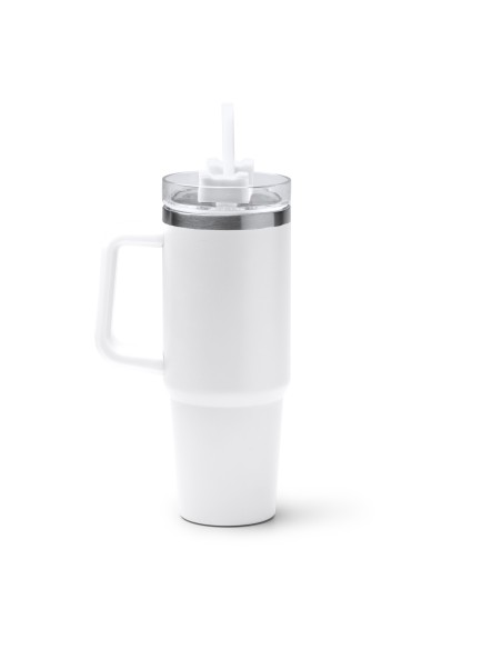 Stainless Steel Thermos Mug with Lid and Straw 870ml - KRANSTON