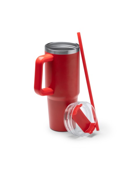Taza térmica de acero inoxidable con tapa y pajita 870ml - KRANSTON