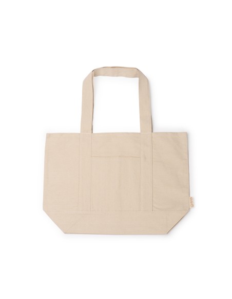 Sac de plage en coton bio 280g/m2 avec anses longues et fond renforcés (52x37x15cm) - PATY