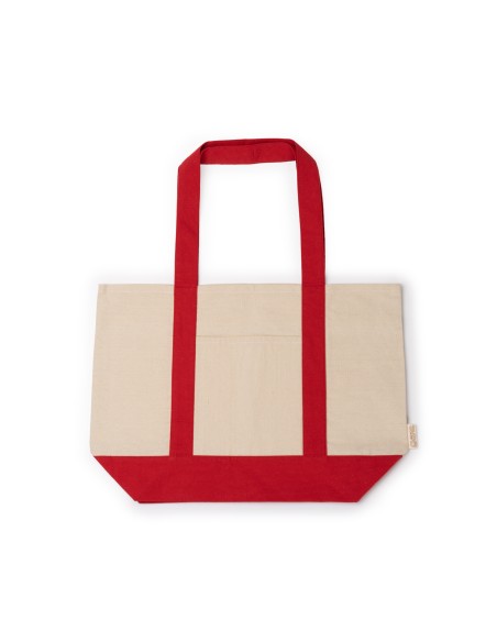 Bossa de platja cotó orgànic 280g/m2 amb nanses reforçades i base (52x37x15cm)- PATY