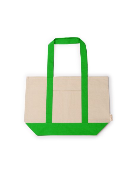 Organic cotton beach bag 280g/m2 with long reinforced handles and base (52x37x15cm) - PATY