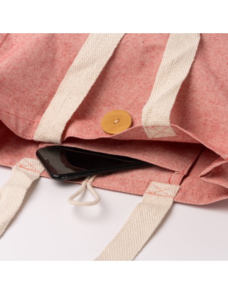 Bolsa algodón reciclado 300g/m2 con asas largas (38x38x12cm) - BARMER