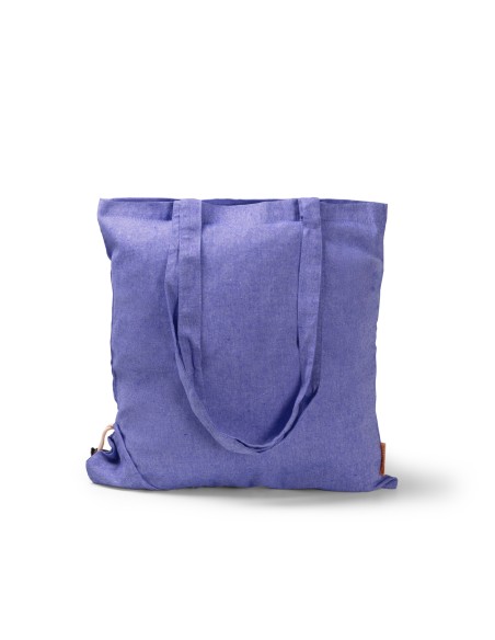 Foldable recycled cotton bag 120g/m2 with long handles (38x42cm) - PLIKA