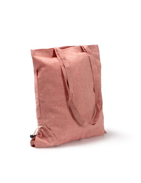 Foldable recycled cotton bag 120g/m2 with long handles (38x42cm) - PLIKA