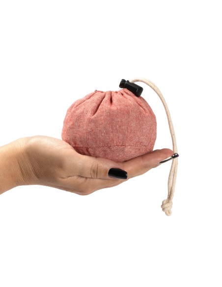 Foldable recycled cotton bag 120g/m2 with long handles (38x42cm) - PLIKA