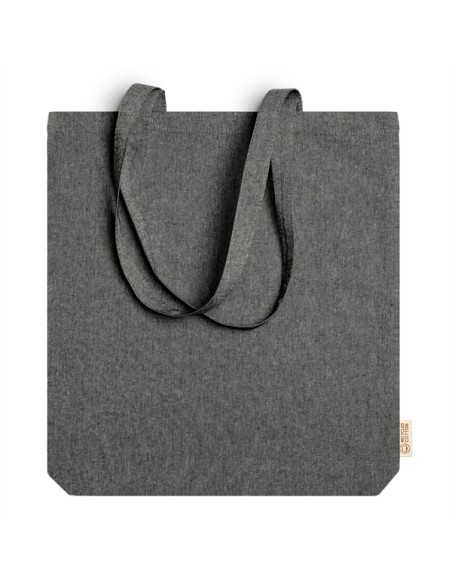 140g/m2 recycled cotton bag with long handles and gusset  (41x38x8,5cm)  - LUMIA