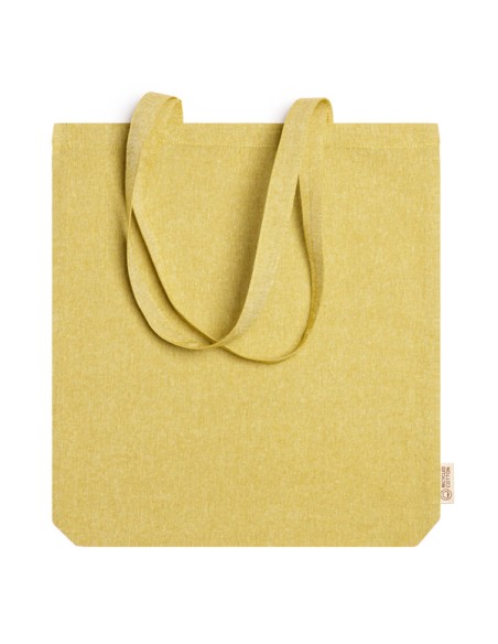 140g/m2 recycled cotton bag with long handles and gusset  (41x38x8,5cm)  - LUMIA