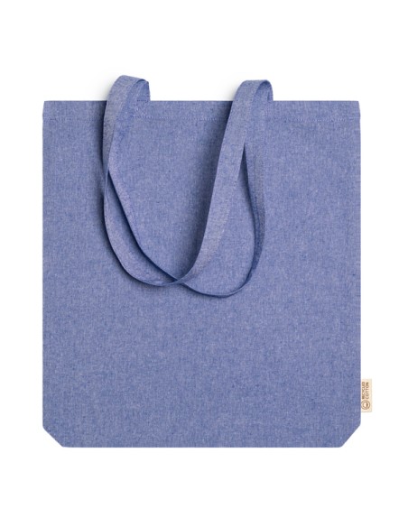 140g/m2 recycled cotton bag with long handles and gusset  (41x38x8,5cm)  - LUMIA