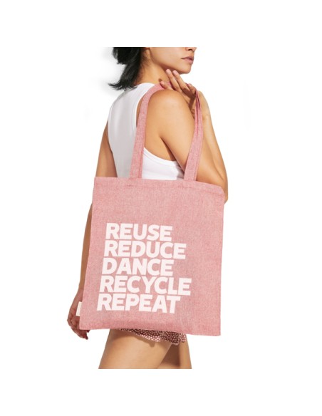 140g/m2 recycled cotton bag with long handles and gusset  (41x38x8,5cm)  - LUMIA
