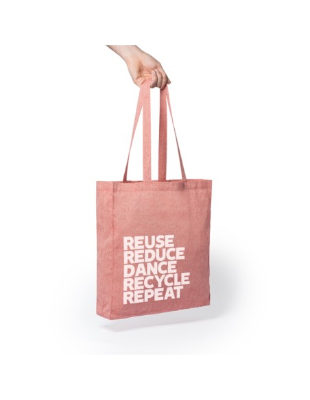 Bolsa algodón reciclado 140g/m2 con asas largas y fuelle (41x38x8,5cm) - LUMIA