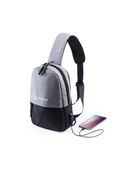 Sac à bandoulière personnalisable avec chargeur USB - VERSOX