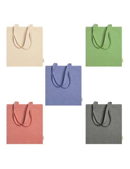 Recycled cotton bag 120g/m2 with long handles (42x38cm) - RIVOLI
