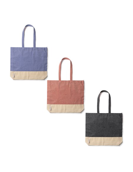 Recycled cotton bag 120g/m2 with long handles and base (41x38x8cm) - INCA