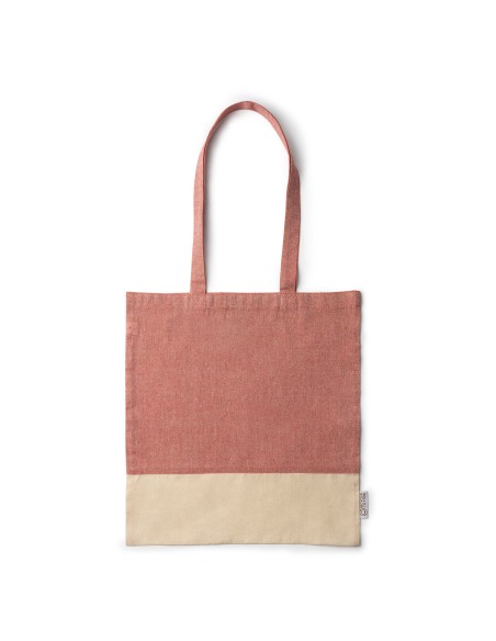 Recycled cotton bag 120g/m2 with long handles (42x38cm) - PALMIRA