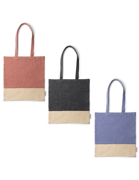 Bolsa algodón reciclado 120g/m2 con asas largas (42x38cm) - PALMIRA