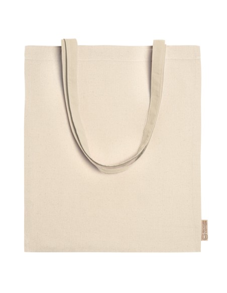 Combined bag 70% recycled cotton 30% recycled polyester (140g/m2) long handles (41x37cm) - LOREN