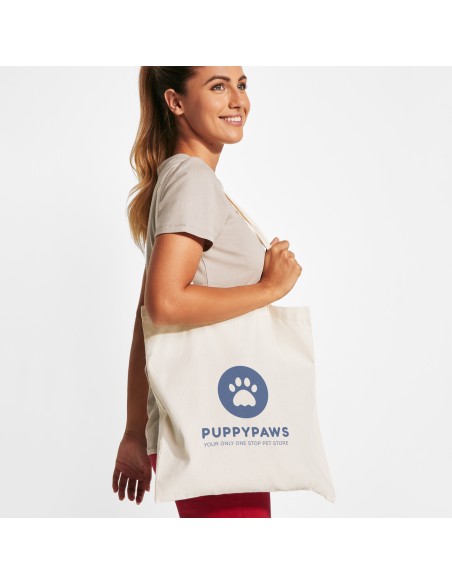 140g/m2 cotton shopping bag with long handles (41x37cm) - HILL