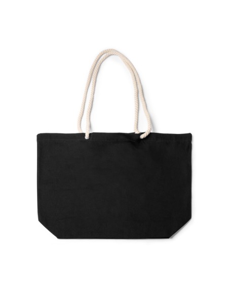 Bossa de platja cotó 260g/m2 amb nanses llargues, estil nàutic (55x39x15cm) - ZUKO