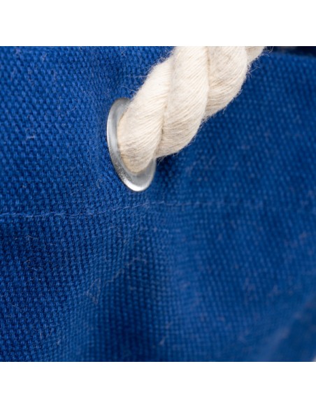 Sac de plage en coton 260 g/m² à longues anses, style nautique (55 x 39 x 15 cm) - ZUKO